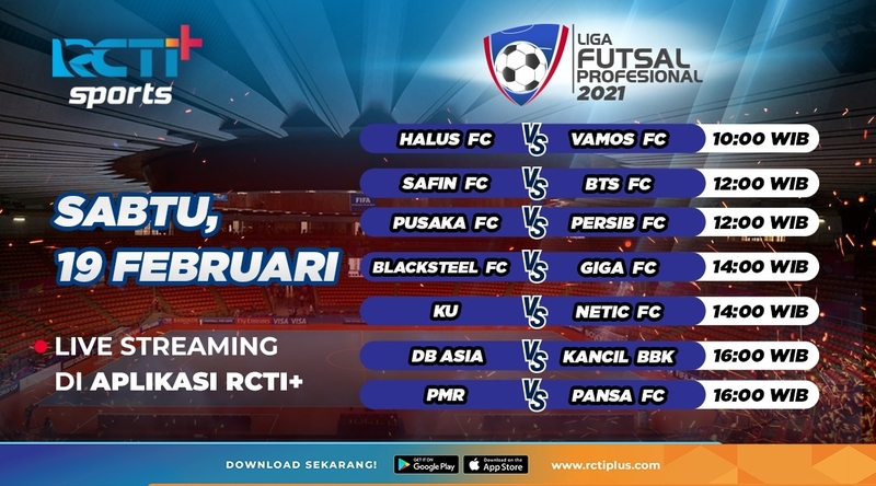 Link Live Streaming Liga Futsal Profesional di RCTI+ Hari Ini: Black Steel Vs Giga FC