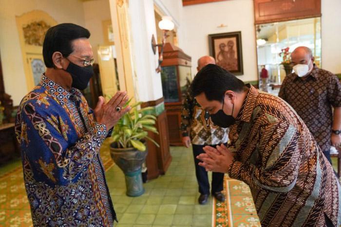Temui Sultan HB X, MenterI BUMN Erick Thohir Bahas Jalan Tol- Wisata Borobudur