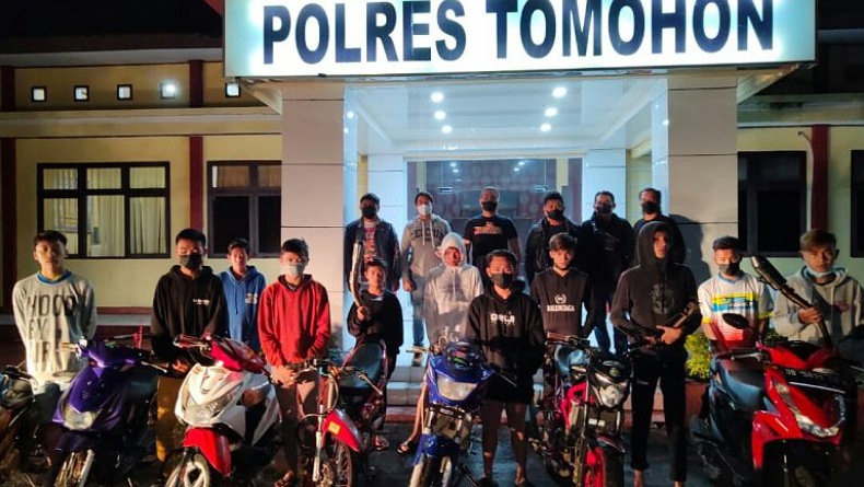 Cegah Balapan Liar di Kelurahan Matani Tomohon, 12 Remaja Diamankan Polisi