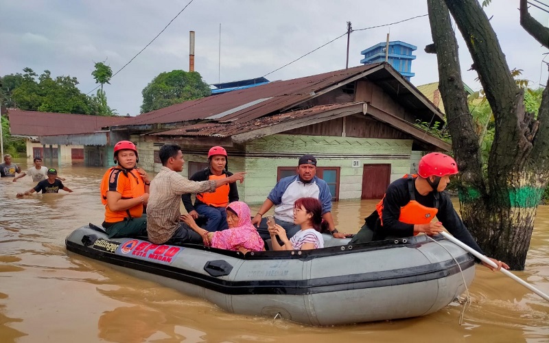 Banjir di Kota Medan Rendam 3.267 Rumah, 185 Jiwa Mengungsi