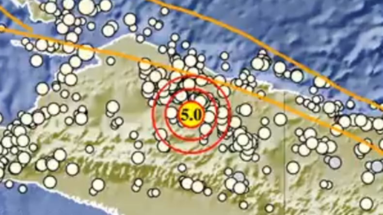 Gempa Terkini Magnitudo 5,0 Guncang Sarmi