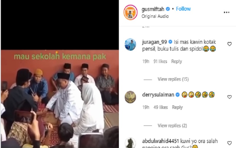 Viral Pengantin Salah Sebut Mas Kawin jadi Seperangkat Alat Sekolah, Tamu Undangan Ngakak