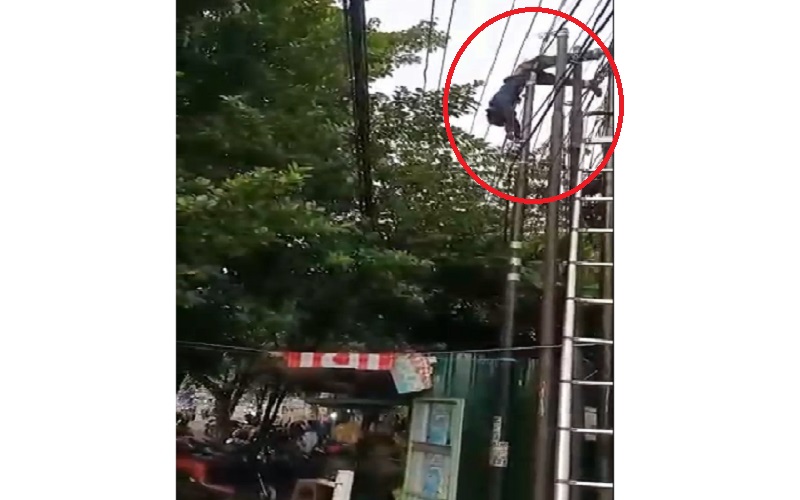 Viral Petugas Tersetrum saat Cek Kabel Internet, Badan Gelantungan Tak Sadarkan Diri