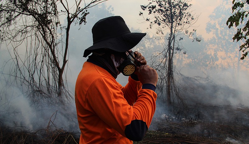 Kebakaran Hutan dan Lahan Dekat Permukiman Warga di Pontianak - Bagian 3
