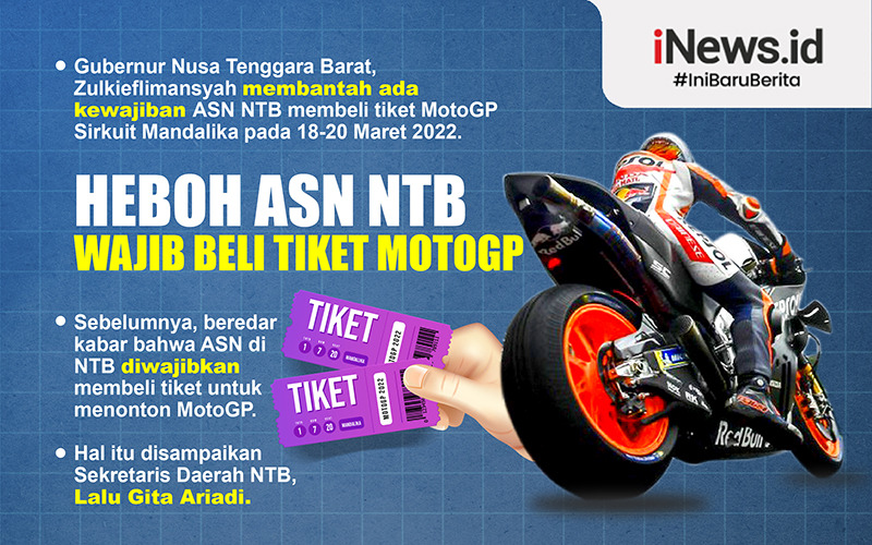 Heboh ASN NTB Wajib Beli Tiket MotoGP, Gubernur: Pak Sekda Saya Terlalu Bersemangat