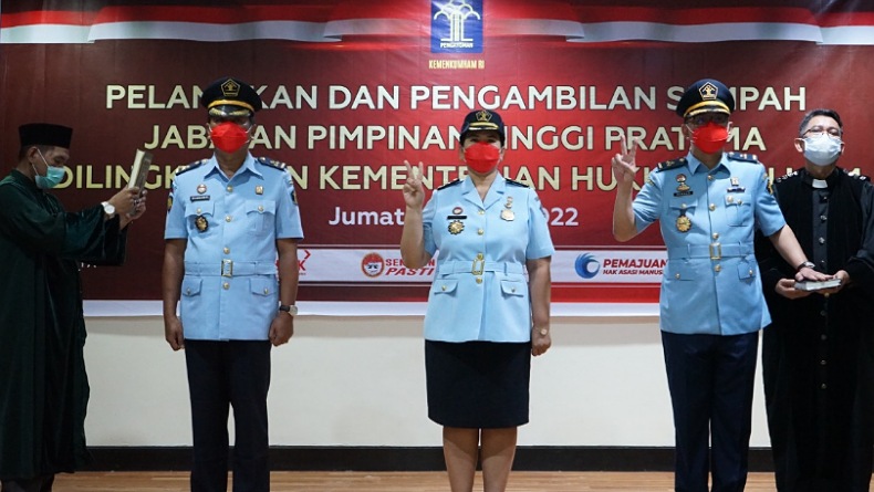 3 Pimpinan Tinggi Pratama dan Kepala Kanwil Kemenkumham Sulut Berganti