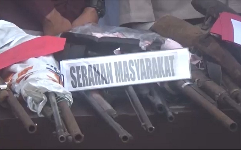 Polres Muara Enim Sita 57 Pucuk Senpi Rakitan, 12 Warga Ditangkap 