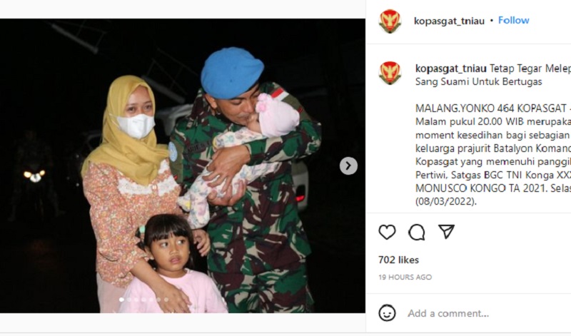 Momen Haru Keberangkatan Prajurit Batalyon 464 Kopasgat ke Kongo: Hati-Hati Suamiku 