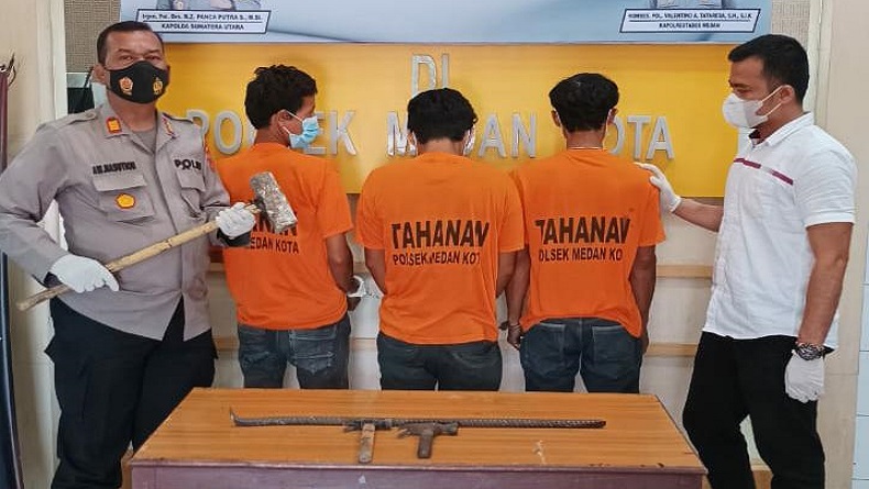 Komplotan Pencuri Bahan Bangunan di Medan Ditangkap