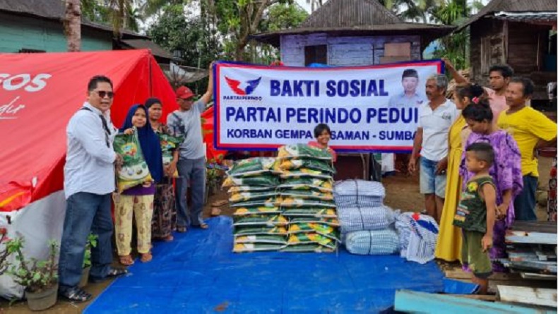 Peduli Korban Gempa Pasaman Barat, Perindo Bagikan 1.000 Paket Sembako ke Para Pengungsi