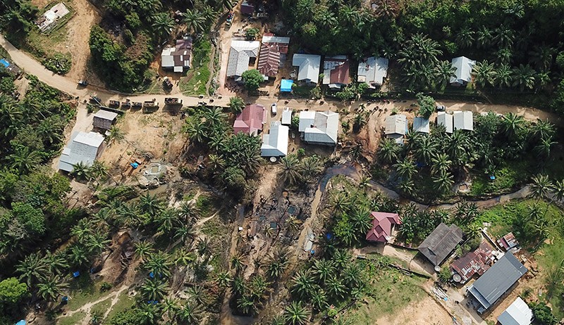 Penampakan dari Udara Lokasi Ledakan Sumur Minyak Ilegal di Aceh Timur - Bagian 2