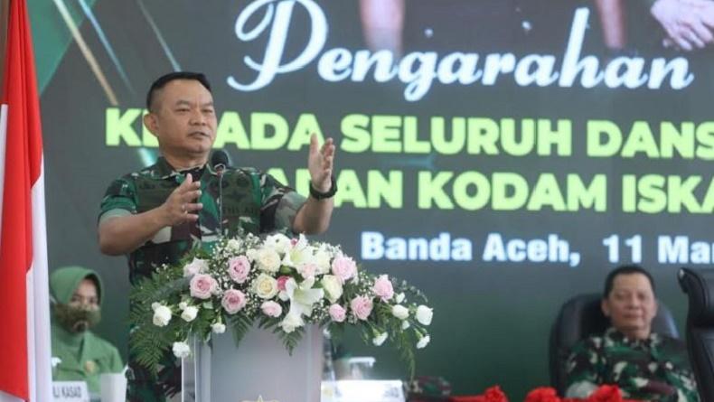 Pesan KSAD Jenderal Dudung ke Dansat Kodam Iskandar Muda: Jangan Pelit ke Anak Buah