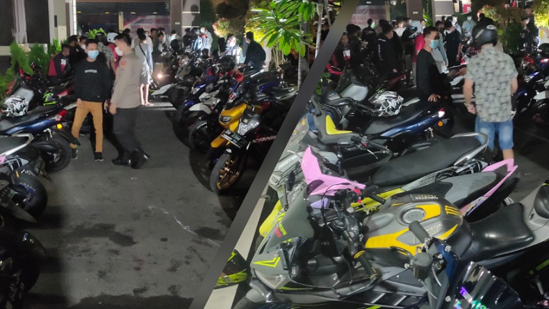 Bikin Resah Masyarakat, Puluhan Motor Knalpot Racing Diamankan Polresta Manado