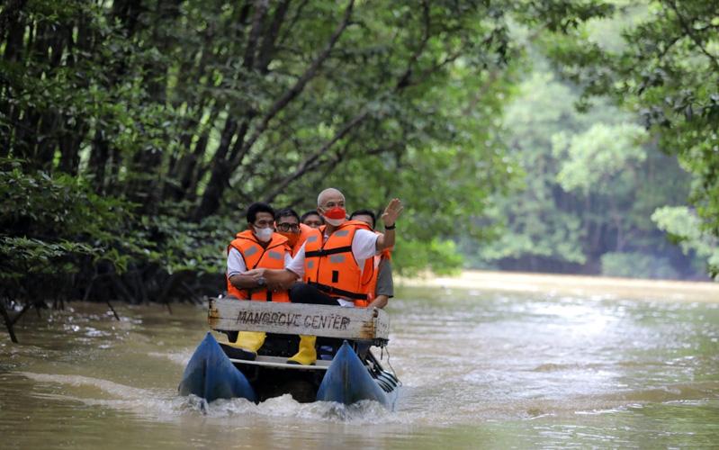 Jelang Kemah di IKN, Ganjar Susuri Wisata Mangrove dan Desa Inklusi di Kaltim