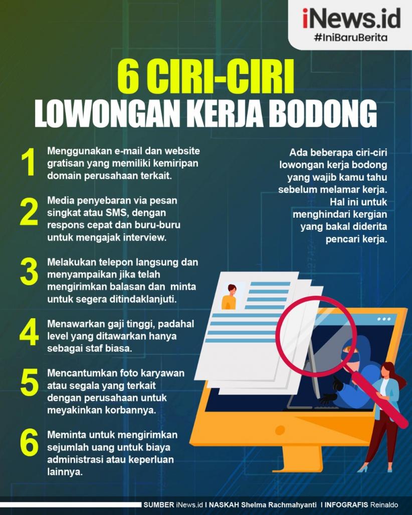 Infografis 6 Ciri-Ciri Lowongan Kerja Bodong yang Perlu Diwaspadai