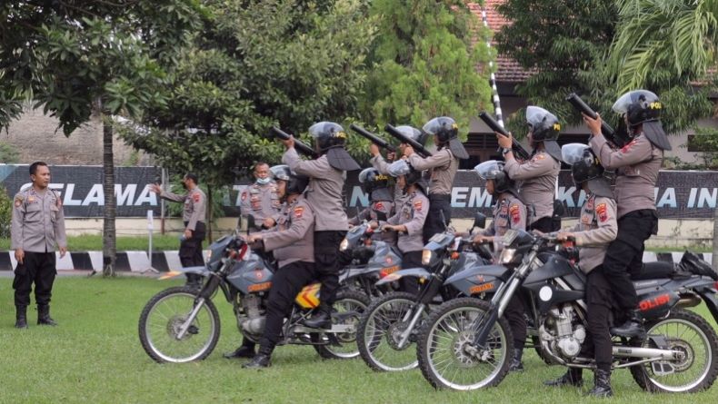 Ratusan Personel Polres Pemalang Latihan Pengendalian Massa, Ini Tujuannya 
