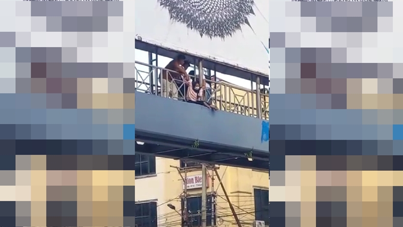 title Niat Terjun dari Jembatan Penyeberangan, Perempuan Berhijab di Jambi Bikin Geger Niat Terjun dari Jembatan Penyeberangan, Perempuan Berhijab di Jambi Bikin Geger