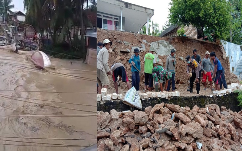 Hujan Deras Disertai Angin Kencang di Sumenep Sebabkan Longsor dan Perahu Hanyut