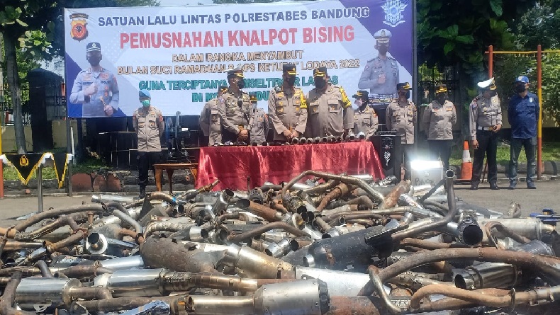 1.734 Knalpot Bising Dimusnahkan, Kapolrestabes Bandung: Mengganggu Kenyamanan dan Ketertiban