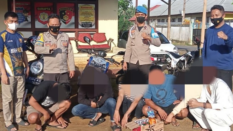 7 Remaja Digiring ke Polsek Kotamobagu Utara saat Asyik Pesta Miras