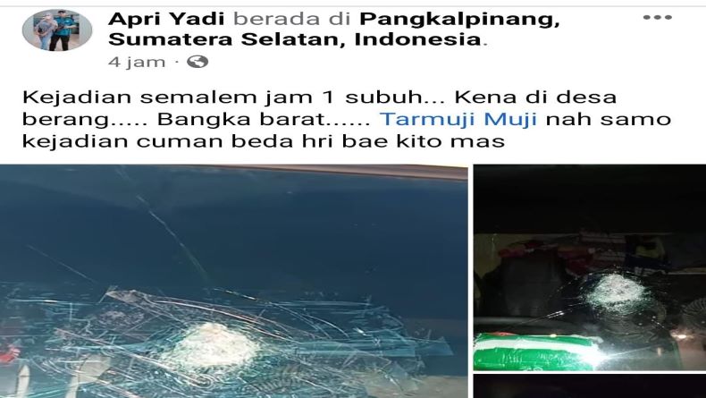 Viral Aksi Lempar Batu ke Pengemudi Truk di Jalan Desa Berang Bangka Barat
