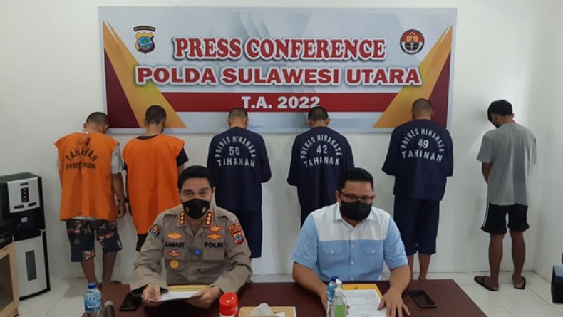 Polda Sulut Tangkap 6 Tersangka Beserta 19 Barang Bukti Curanmor