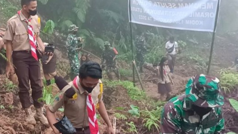Kodim Sangihe Tanam 1.000 Bibit Pohon di Daerah Rawan Longsor