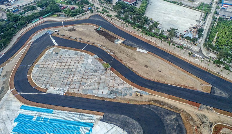 Foto-Foto Sirkuit Formula E Sepanjang 2,4 Km Selesai Diaspal - Bagian 3