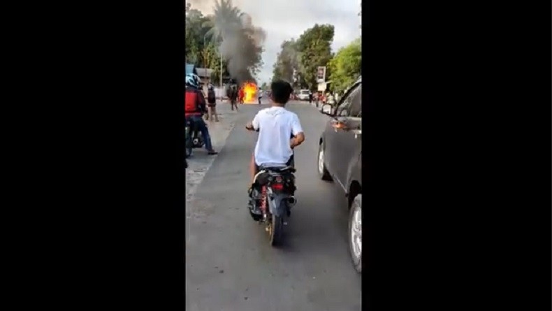 Usai Isi Bensin, Motor di Polewali Mandar saat Dinyalakan Tiba-Tiba Terbakar