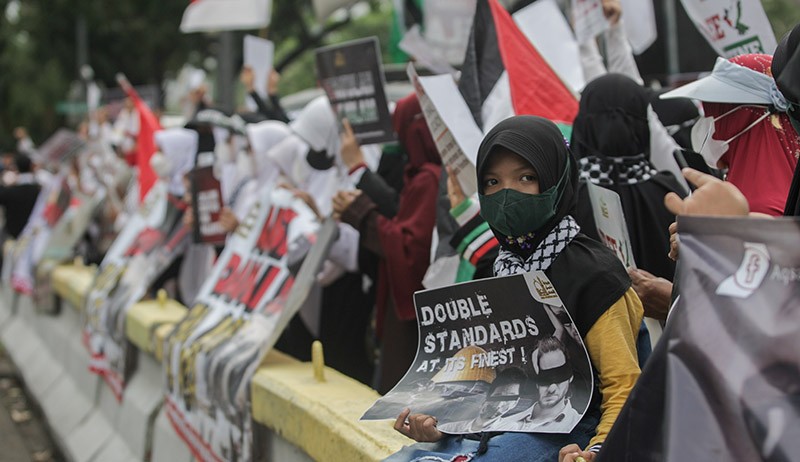 Aksi Damai di Kedubes AS Kutuk Tindakan Kekerasan Israel terhadap Rakyat Palestina - Bagian 3