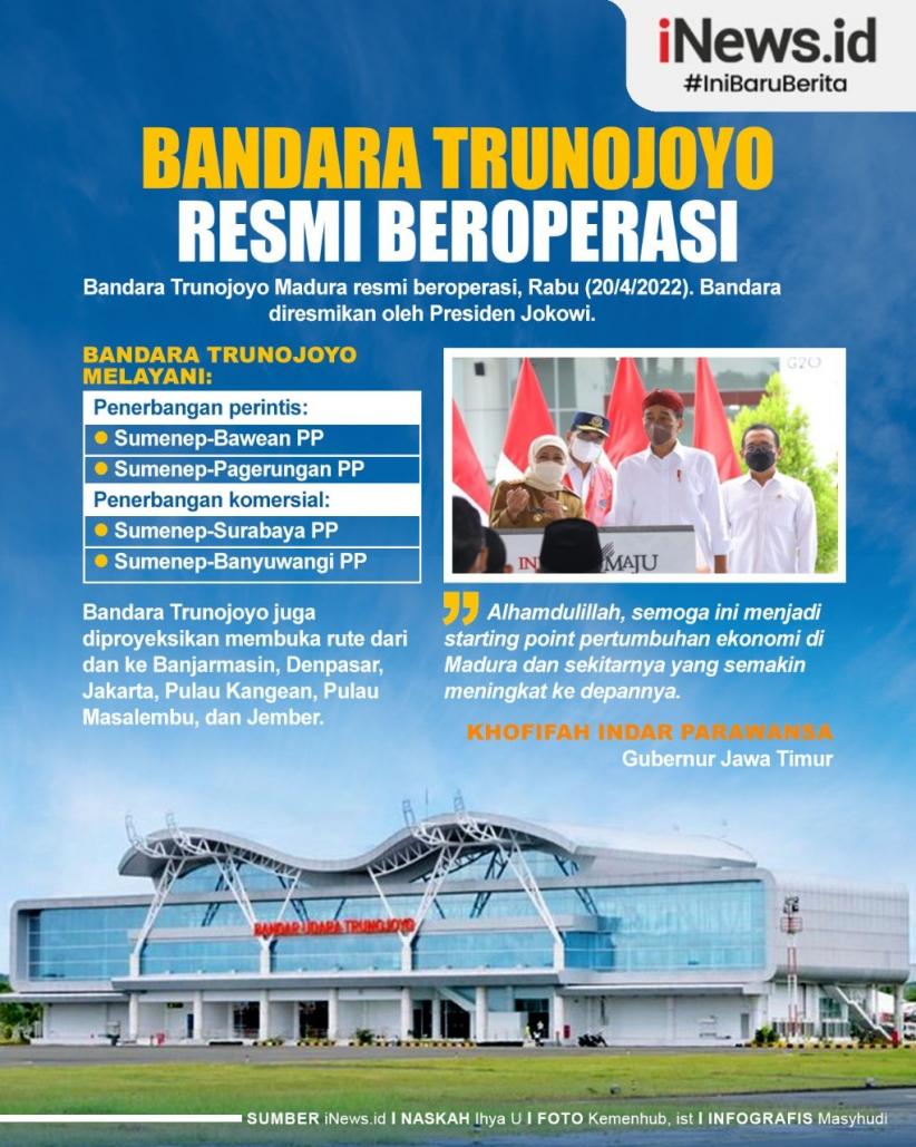 Bandara Trunojoyo Resmi Beroperasi, Khofifah: Pengungkit Ekonomi Wilayah Madura