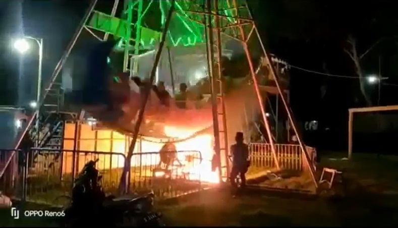 Viral Wahana Perahu Ayun di Pasar Malam Tuban Terbakar, Penumpang Terpanggang 