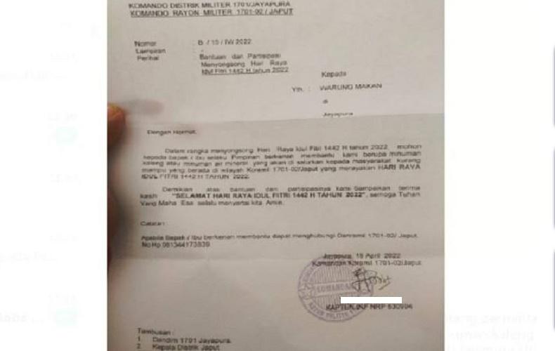 Begini Nasib Danramil di Jayapura usai Viral Minta Sumbangan Lebaran ke Pedagang