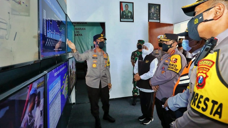 Pastikan Mudik Aman, Kapolri-Gubernur Khofifah Tinjau Terminal Bungurasih 