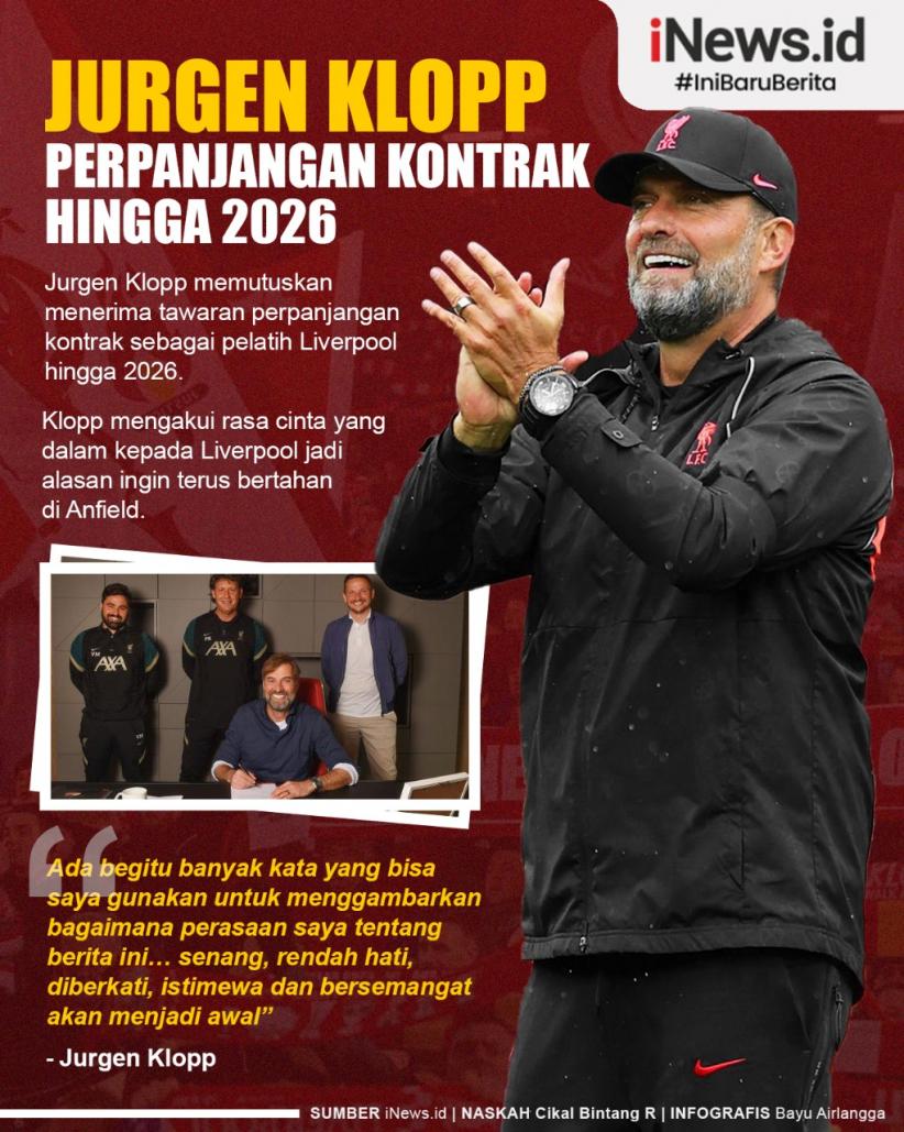 Infografis Jurgen Klopp Perpanjang Kontrak hingga 2026 di Liverpool