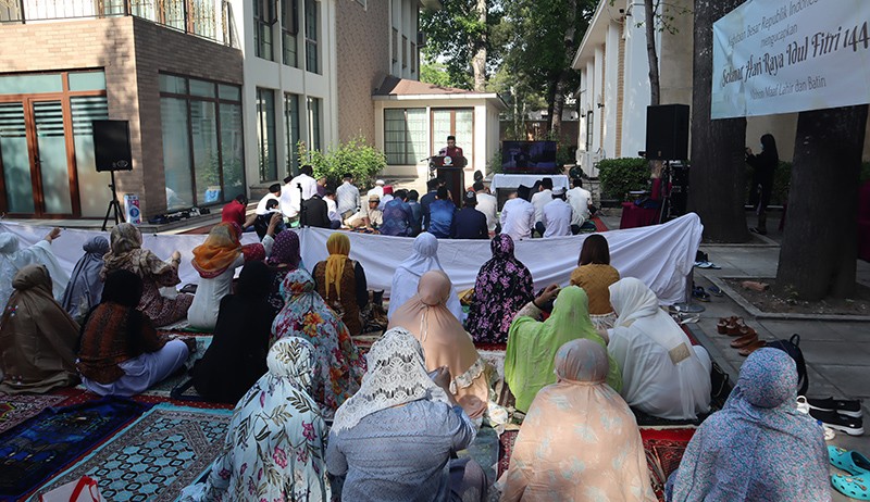 Suasana Sholat Idul Fitri 1 Syawal 1443 H di Beijing - Bagian 2