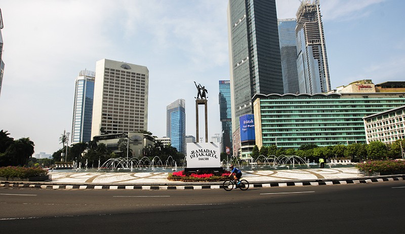 Suasana Sepi Jalanan Protokol Jakarta saat Idul Fitri 1443 H - Bagian 2