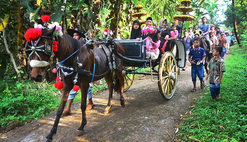 Prosesi Pernikahan Unik di Jepara, Pengantin Diarak dengan Kereta Kuda - Bagian 1