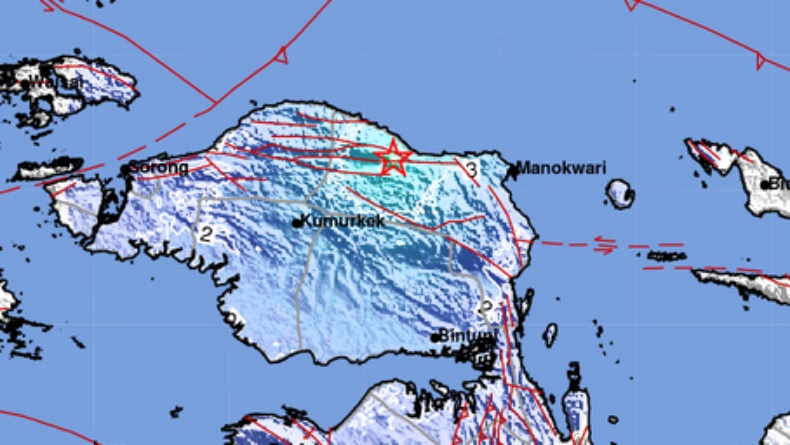 Berpusat di Darat,  Getaran Gempa di Pegunungan Arfak Terasa hingga Manokwari