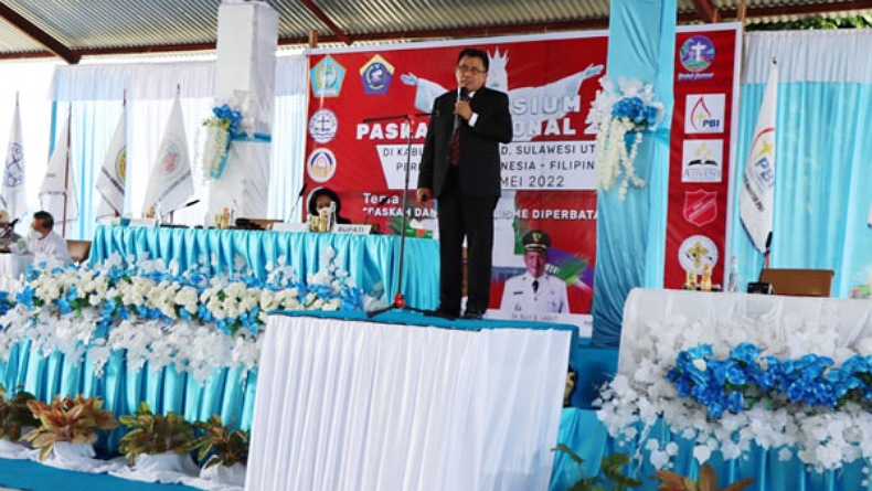 Kapolda Sulut Sharing Wawasan Kebangsaan dalam Simposium Paskah Nasional di Talaud