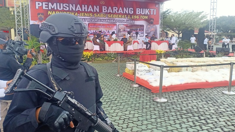 Polda Jabar Musnahkan 1,2 Ton Sabu Bernilai Rp1,4 Triliun Milik Sindikat Timur Tengah