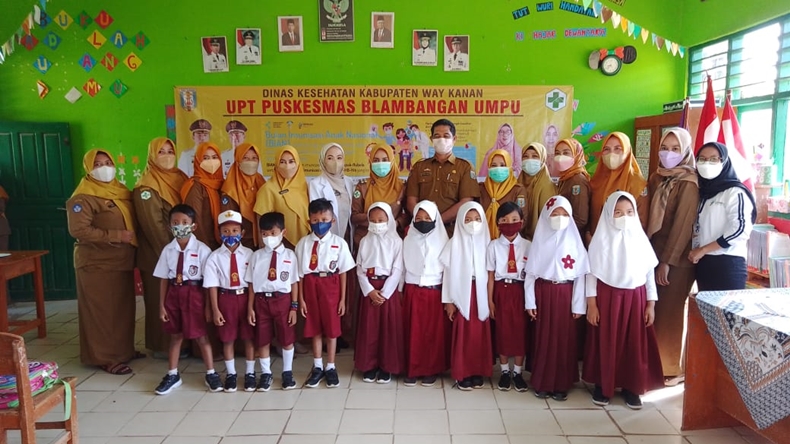 350 Bocah SD Umpu Kencana Disuntik Imunisasi Program Bian 