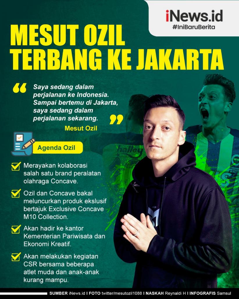 Infografis Mesut Ozil Terbang ke Jakarta