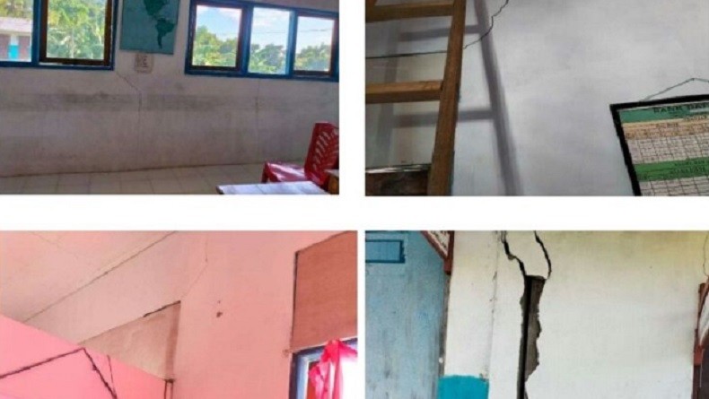 Diguncang Gempa, Dinding SMP Negeri 5 Maluku Barat Daya Retak 