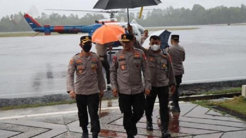 Terbang Naik Helikopter ke Kobar, Kapolda Kalteng Pantau Debit Air dari Udara