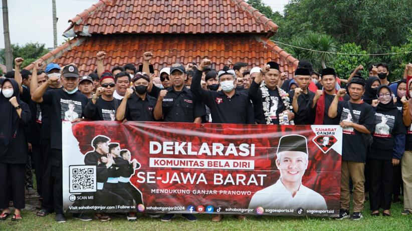 Relawan dan Komunitas Beladiri Depok Deklarasi Dukung Ganjar Pranowo di Pilpres 2024