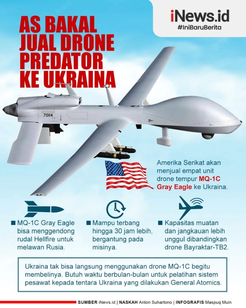 Infografis AS Bakal Jual Drone Tempur Predator ke Ukraina