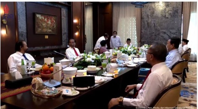 Makan Siang Jelang Reshuffle, Ini Formasi Duduk Presiden Jokowi dengan Ketum Parpol 