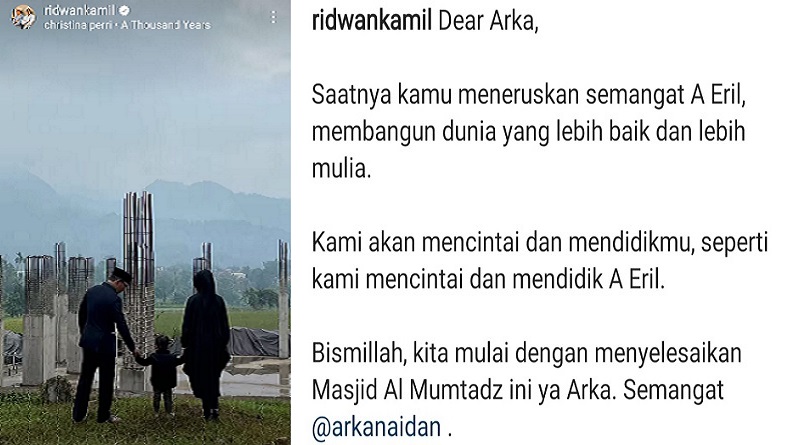 title Ridwan Kamil: Dear Arka, saatnya Kamu Teruskan Semangat A Eril Ridwan Kamil: Dear Arka, saatnya Kamu Teruskan Semangat A Eril