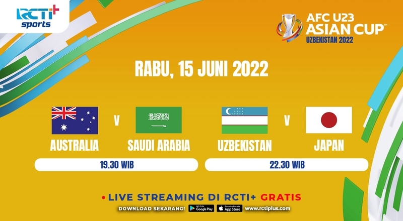 Link Live Streaming Piala Asia U-23 2022 di RCTI+: Australia Vs